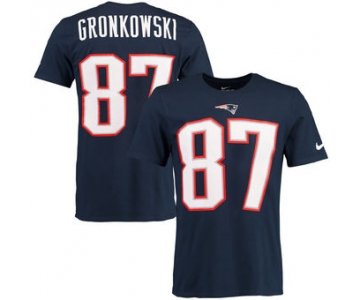 Men's New England Patriots 87 Rob Gronkowski Nike Navy Blue Player Pride Name & Number T-Shirt