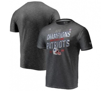 New England Patriots NFL Pro Line by Fanatics Branded 2018 AFC Champions Trophy Collection Locker Room T-Shirt Heather Charcoal