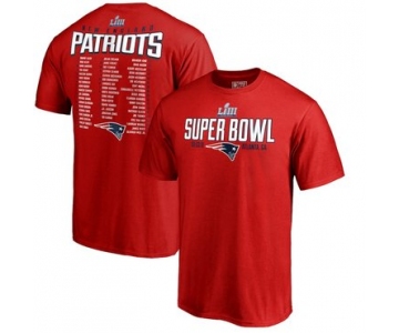 New England Patriots NFL Pro Line by Fanatics Branded Super Bowl LIII Bound Safety Blitz Roster T-Shirt Red