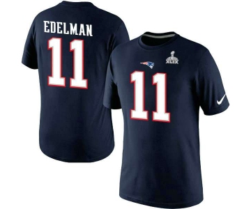 Nike New England Patriots #11 Julian Edelman Blue Superbowl T-shirt