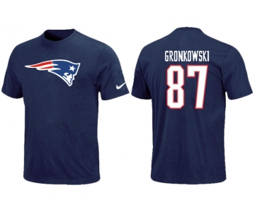 Nike New England Patriots #87 GRONKOWSKI Name & Number T-Shirt