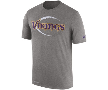 Men's Minnesota Vikings Nike Heather Gray Legend Icon Logo Performance T-Shirt