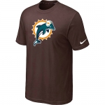 Miami Dolphins Sideline Legend Authentic Logo T-Shirt Brown