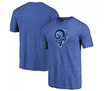 Los Angeles Rams Royal Throwback Logo Tri-Blend NFL Pro Line by T-Shirt