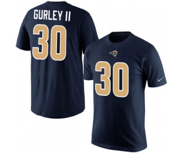 Men's Los Angeles Rams 30 Todd Gurley Nike Navy Player Pride Name & Number T-Shirt