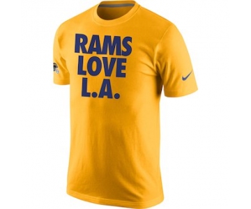 Men's Los Angeles Rams Nike Gold Rams Love L. A.T-Shirt