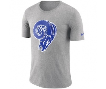 Men's Los Angeles Rams Nike Heathered Gray Historic Tri-Blend Crackle T-Shirt