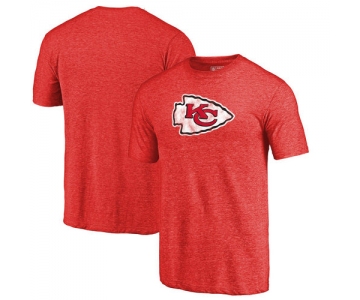 Kansas City Chiefs Red Throwback Logo Tri-Blend NFL Pro Line by T-Shirt