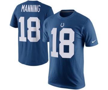 Men's Indianapolis Colts 18 Peyton Manning Nike Royal Player Pride Name & Number T-Shirt