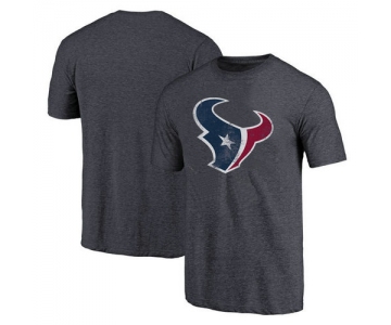 Houston Texan Navy Throwback Logo Tri-Blend NFL Pro Line by T-Shirt