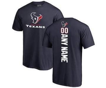 Men's Houston Texans NFL Pro Line Navy 00 Personalized Backer T-Shirt