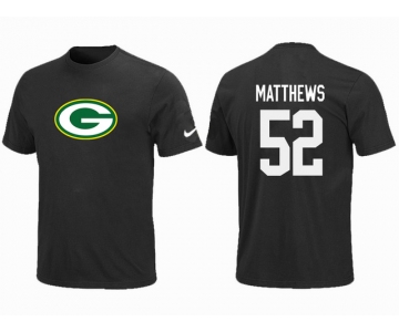 Nike Green Bay Packers  52 MATTHEWS Name & Number T-Shirt Black