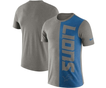 Detroit Lions Nike Coin Flip Tri-Blend T-Shirt - Heathered GrayBlue