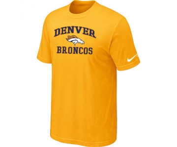 Denver Broncos Heart & Soul Yellow T-Shirt