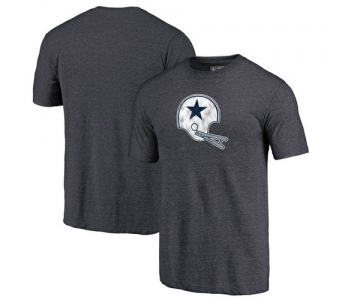 Dallas Cowboys Navy Throwback Logo Tri-Blend NFL Pro Line by T-Shirt