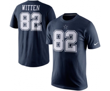 Men's Dallas Cowboys 82 Jason Witten Nike Navy Blue Player Name & Number T-Shirt