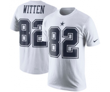 Men's Dallas Cowboys 82 Jason Witten Nike White Color Rush Player Pride Name & Number T-Shirt