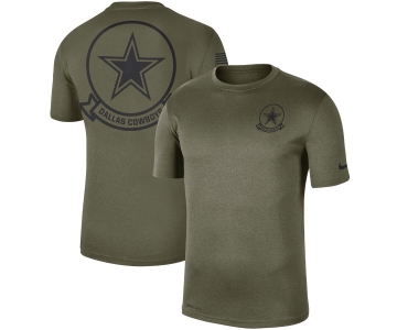 Men's Dallas Cowboys Nike Olive 2019 Salute to Service Sideline Seal Legend Performance T-Shirt