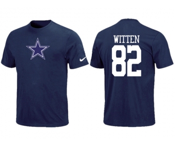 Nike Dallas Cowboys 82 WITTEN Name & Number T-Shirt Blue