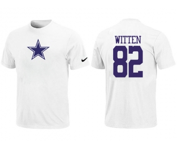 Nike Dallas Cowboys 82 WITTEN Name & Number T-Shirt White