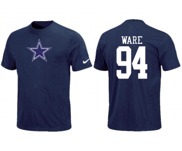 Nike Dallas Cowboys 94 WARE Name & Number T-Shirt Blue