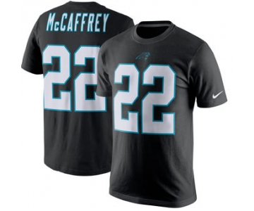 Men's Carolina Panthers 22 Christian McCaffrey Nike Black Player Pride Name & Number T-Shirt