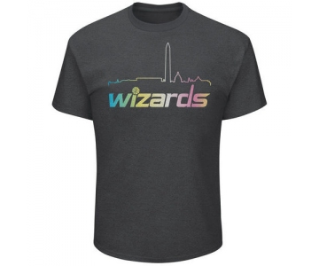 Washington Wizards Majestic Heather Charcoal Tek Patch Color Reflective Skyline T-Shirt