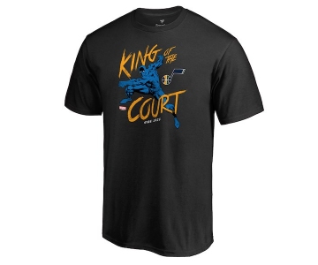 Men's Utah Jazz Fanatics Branded Black Marvel Black Panther King of the Court T-Shirt