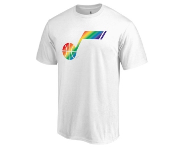 Men's Utah Jazz White Fanatics Branded Team Pride V-Neck T-Shirt