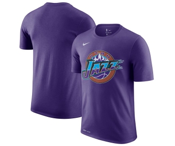 Utah Jazz Nike Hardwood Classics Performance Logo T-Shirt Purple