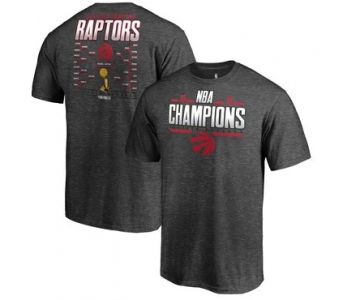 Toronto Raptors Fanatics Branded 2019 NBA Finals Champions Big & Tall Game Lead Schedule T-Shirt Heather Charcoal