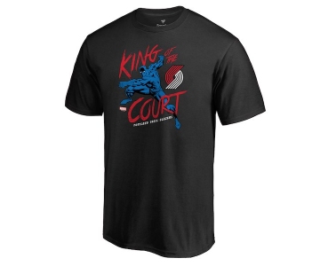 Men's Portland Trail Blazers Fanatics Branded Black Marvel Black Panther King of the Court T-Shirt