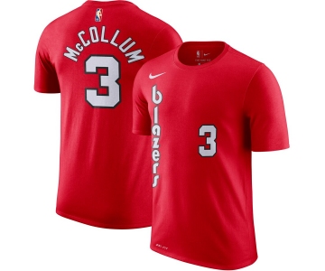 Portland Trail Blazers #3 C.J. McCollum Nike Hardwood Classic Name & Number T-Shirt Red