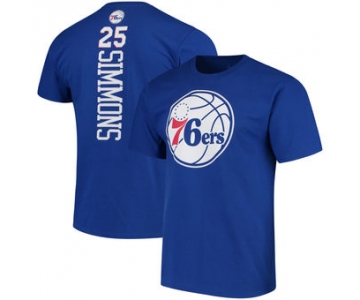 Men's Philadelphia 76ers 25 Ben Simmons Fanatics Branded Royal Backer Name & Number T-Shirt