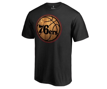 Men's Philadelphia 76ers Fanatics Branded Black Hardwood T-Shirt