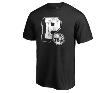 Men's Philadelphia 76ers Fanatics Branded Black Letterman T-Shirt