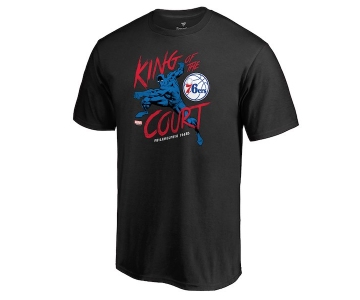 Men's Philadelphia 76ers Fanatics Branded Black Marvel Black Panther King of the Court T-Shirt