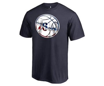 Men's Philadelphia 76ers Fanatics Branded Navy Personalized Name and Number Banner Wave T-Shirt