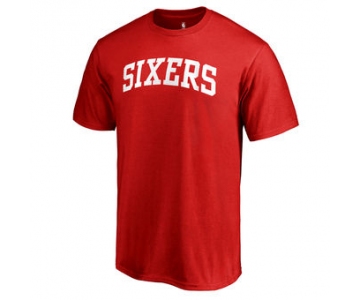 Men's Philadelphia 76ers Fanatics Branded Red Primary Wordmark T-Shirt