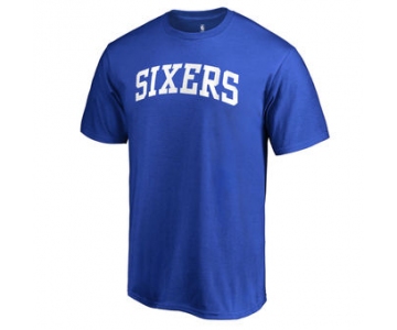 Men's Philadelphia 76ers Fanatics Branded Royal Primary Wordmark T-Shirt