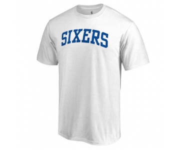 Men's Philadelphia 76ers Fanatics Branded White Primary Wordmark T-Shirt