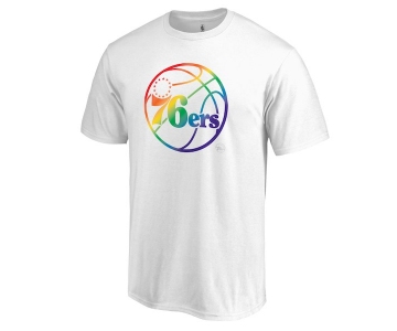 Men's Philadelphia 76ers White Fanatics Branded Team Pride V-Neck T-Shirt
