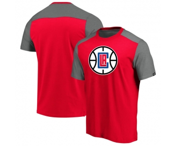 LA Clippers Iconic Blocked T-Shirt - RedHeathered Gray