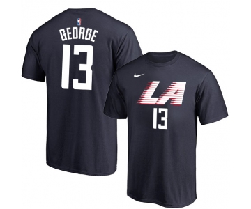 Los Angeles Clippers 13 Paul George Black City Edition Nike T-Shirt