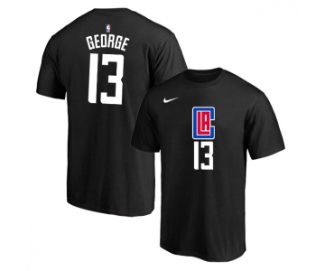 Los Angeles Clippers 13 Paul George Black Nike T-Shirt