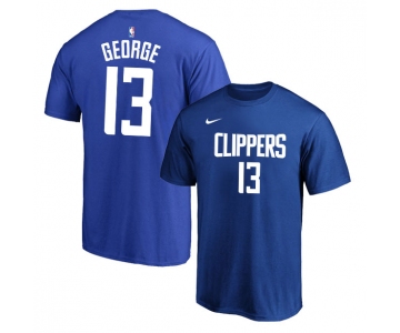 Los Angeles Clippers 13 Paul George Blue Nike T-Shirt