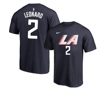 Los Angeles Clippers 2 Kawhi Leonard Black City Edition Nike T-Shirt