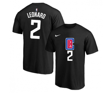 Los Angeles Clippers 2 Kawhi Leonard Black Nike T-Shirt