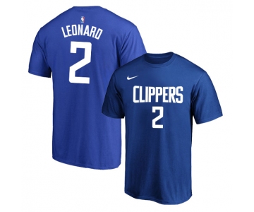 Los Angeles Clippers 2 Kawhi Leonard Blue Nike T-Shirt