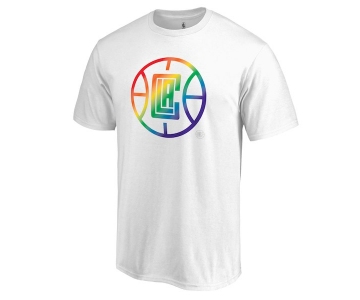 Men's LA Clippers White Fanatics Branded Team Pride V-Neck T-Shirt